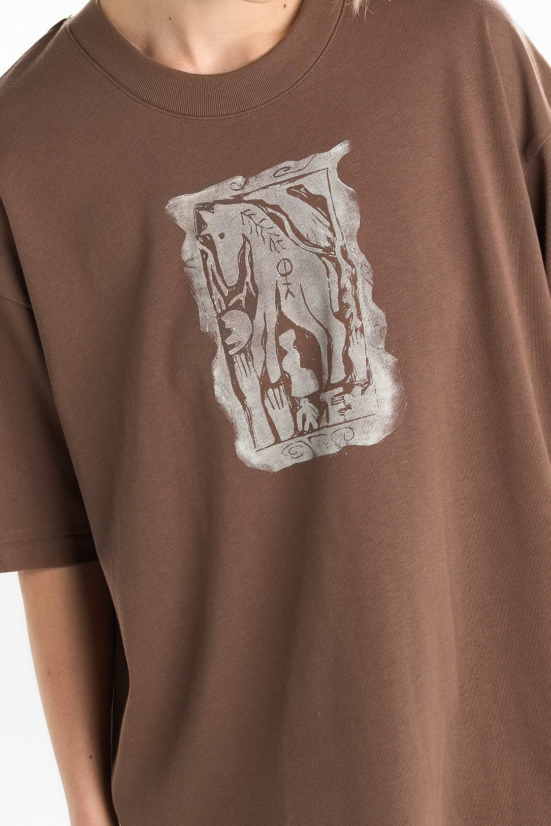 THROUGH FORGOTTEN FIELDS SHORT SLEEVE T-SHIRT - BROWN